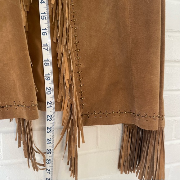 The Last Best Place Tan Suede Fringe Jacket Vintage Beauty Size Medium Festival - Picture 6 of 12